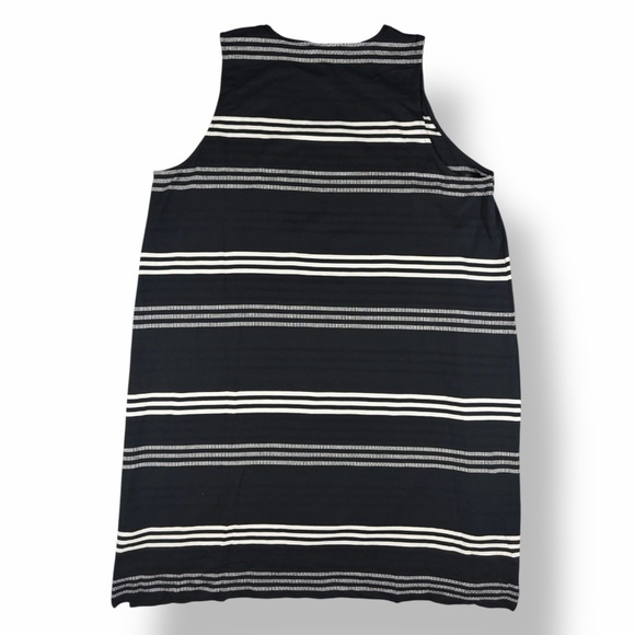J. JILL Black White Striped Oversized Pullover Tank Shift Dress XL Petite - Picture 3 of 7